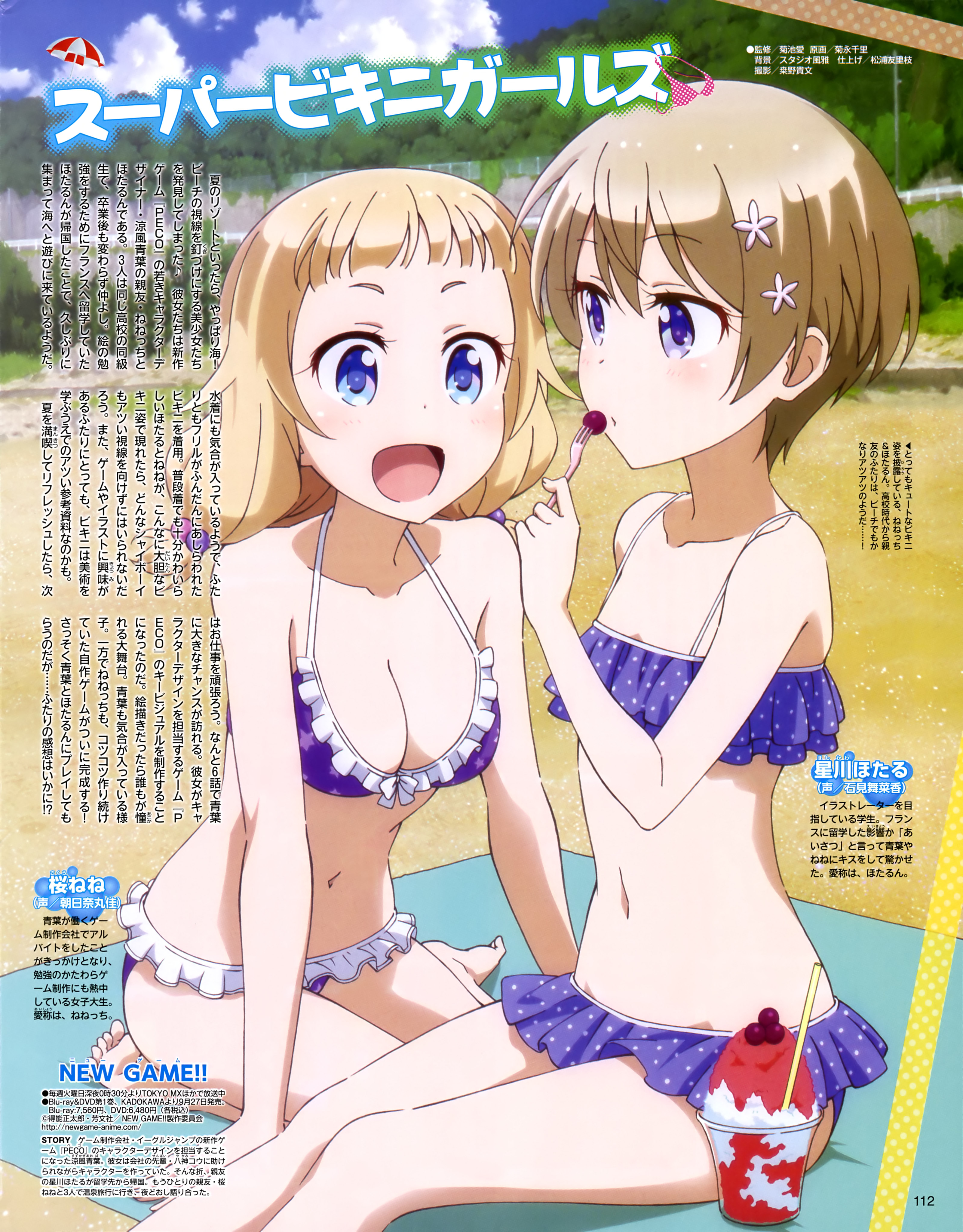 kikunaga chisato new game! hoshikawa hotaru sakura nene bikini